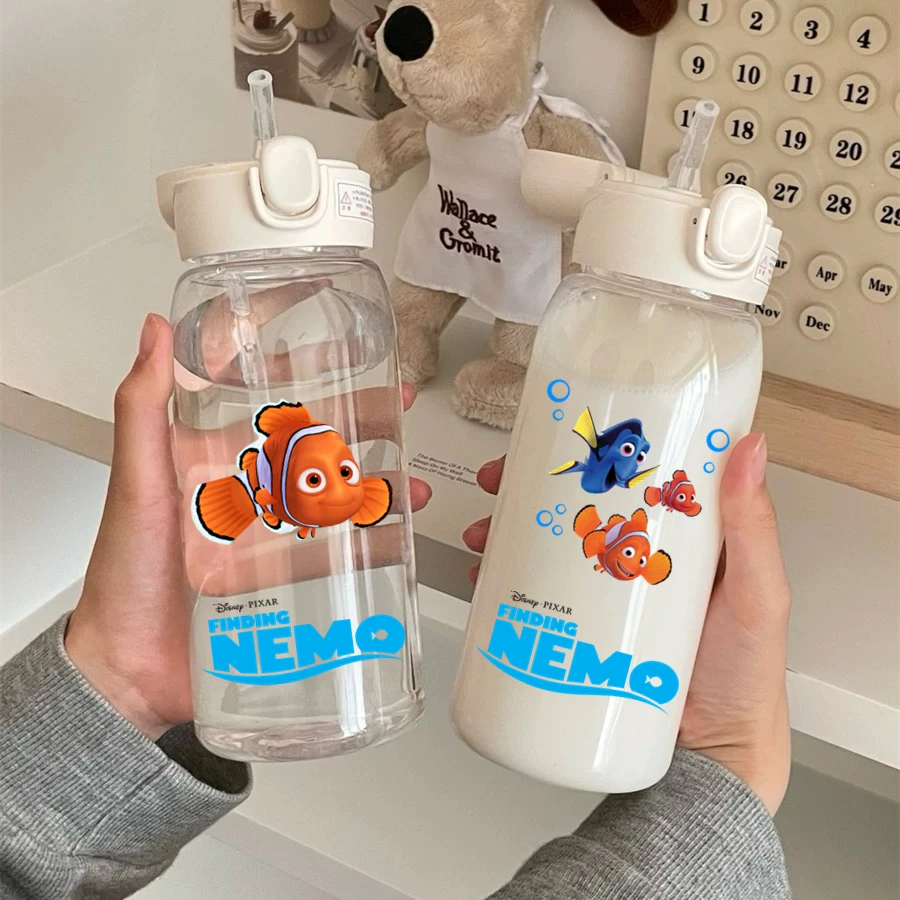 Bouteille d'eau de 600ml, tasse en paille mignonne, trouvez Nemo Dory, pichet à boire Portable anti-fuite pour enfants, Camping en plein air, voyage, sport
