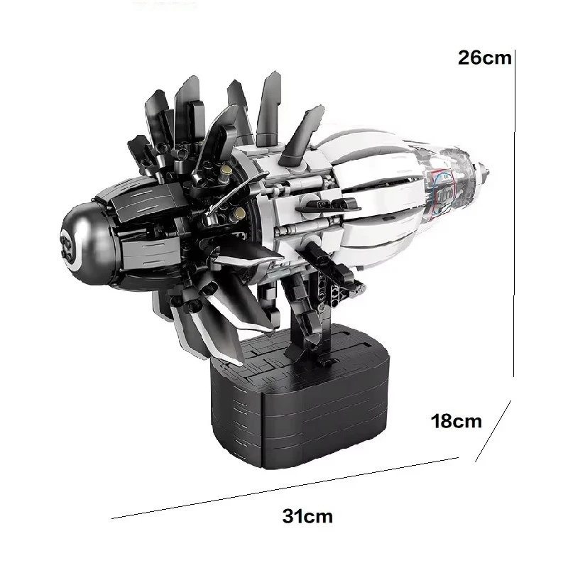 MOC-33018 เครื่องบินรุ่นจำลอง เครื่องยนต์อิเล็กทรอนิกส์ ชุดตัวต่อ ของเล่นเด็ก ของขวัญวันหยุดสำหรับผู้ใหญ่