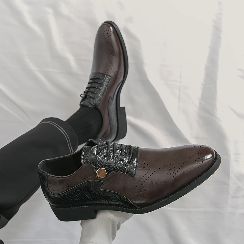 

Брендовая деловая официальная повседневная кожаная обувь, модная универсальная мужская обувь в британском стиле, классические оксфорды для вождения и поездок на работу