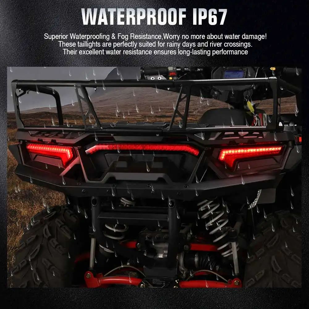 ATV UTV LED الخلفية الذيل ضوء عدة طويلة مركز الذيل مصابيح الفرامل ل بولاريس RZR رياضي XP 1000 4 Turbo S 2017-2025 #6