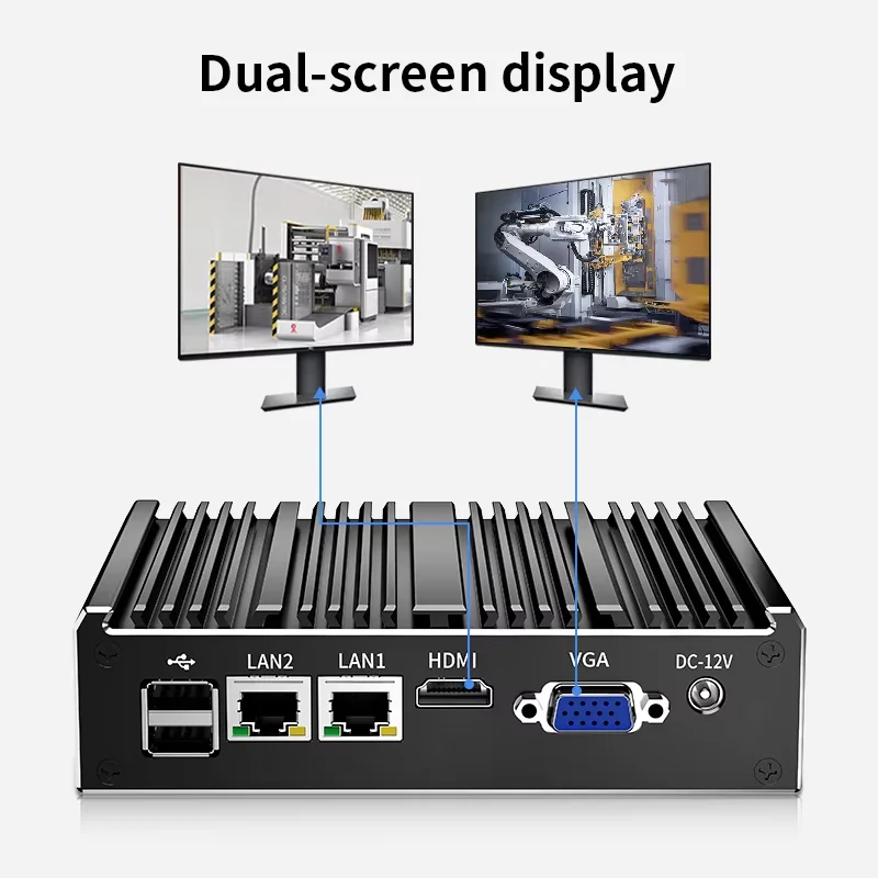 Topton Compact Fanless Mini PC Intel Celeron N2930 N2840 J1800 Dual LAN DDR3L MSATA SSD Firewall NAS Computer Homelab Server