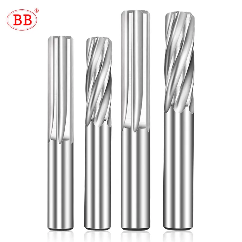 BB Carbide Machine Reamer Straight Spiral Flute Uncoated H7 Tolerance Chucking Metal Cutter Tungsten Steel CNC Inner Hole Tool