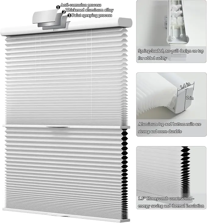 High Quality Custom Size Thermal Insulation Anti-UV Manual Control Easy To Install Day  Night Honeycomb Blinds For Home Window