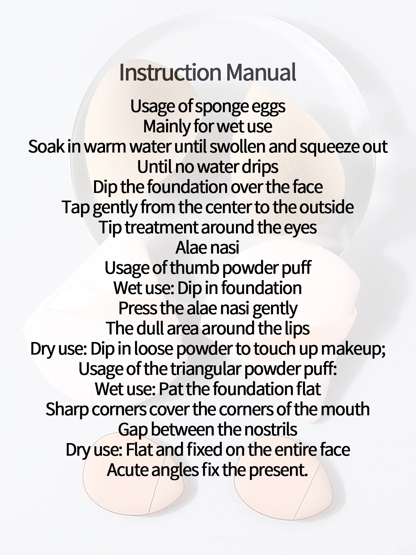 6PCS makeup sponge sets-2 beauty eggs+2 triangular powder puffs+2 thumb puffs Soft Foundation/Concealer/Blush Professional tools