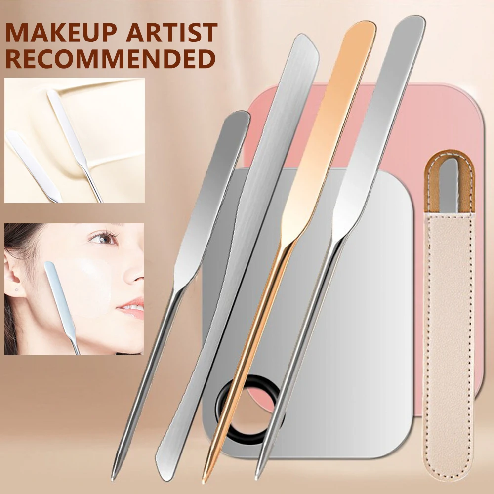 

Stainless Steel Makeup Foundation Spatula Mix Stick Foundation Eye Shadow Cream Pigments Mixing Tool Cosmetic MakeUp Custom Logo