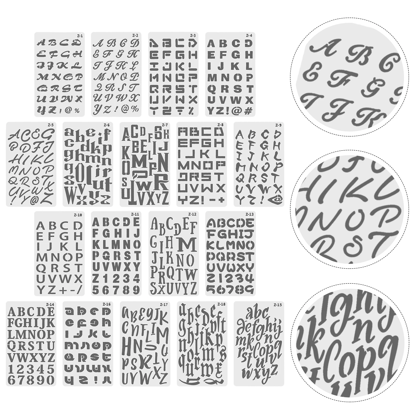 20pcs Letter Template Stencil Letters Stencils Alphabet Drawing Templates for Painting Journal Crafts Scrapbook
