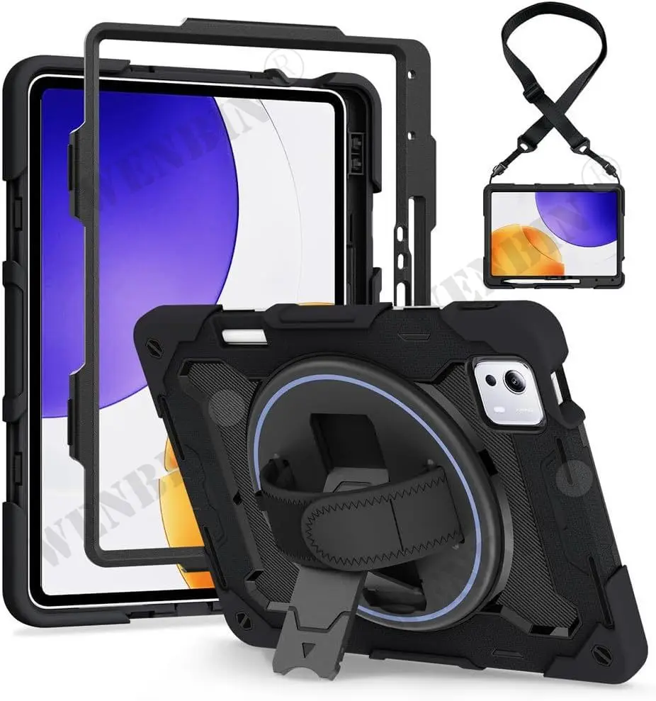 Case For Xiaomi Pad 7S Pro/Mi Pad 6S Pro Heavy Duty Rotating Shockproof Stand Hand Shoulder Strap Cover Fundas