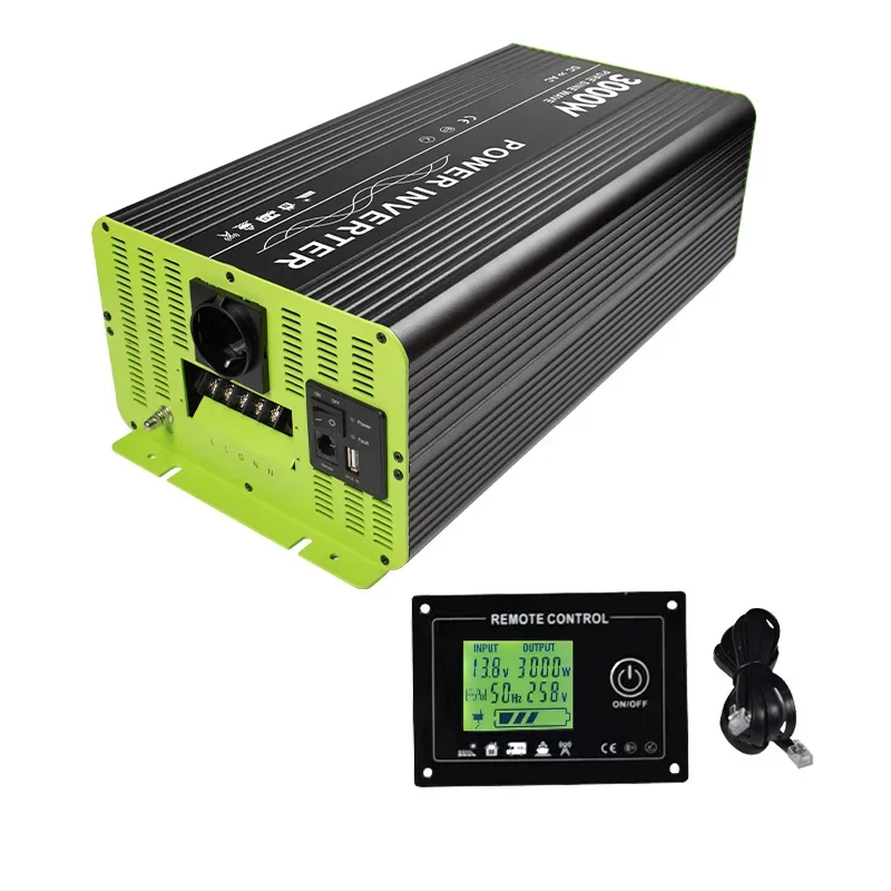 3000W Peak 6000W Remote DC To AC Power Pure Sine Wave Inverter Converter