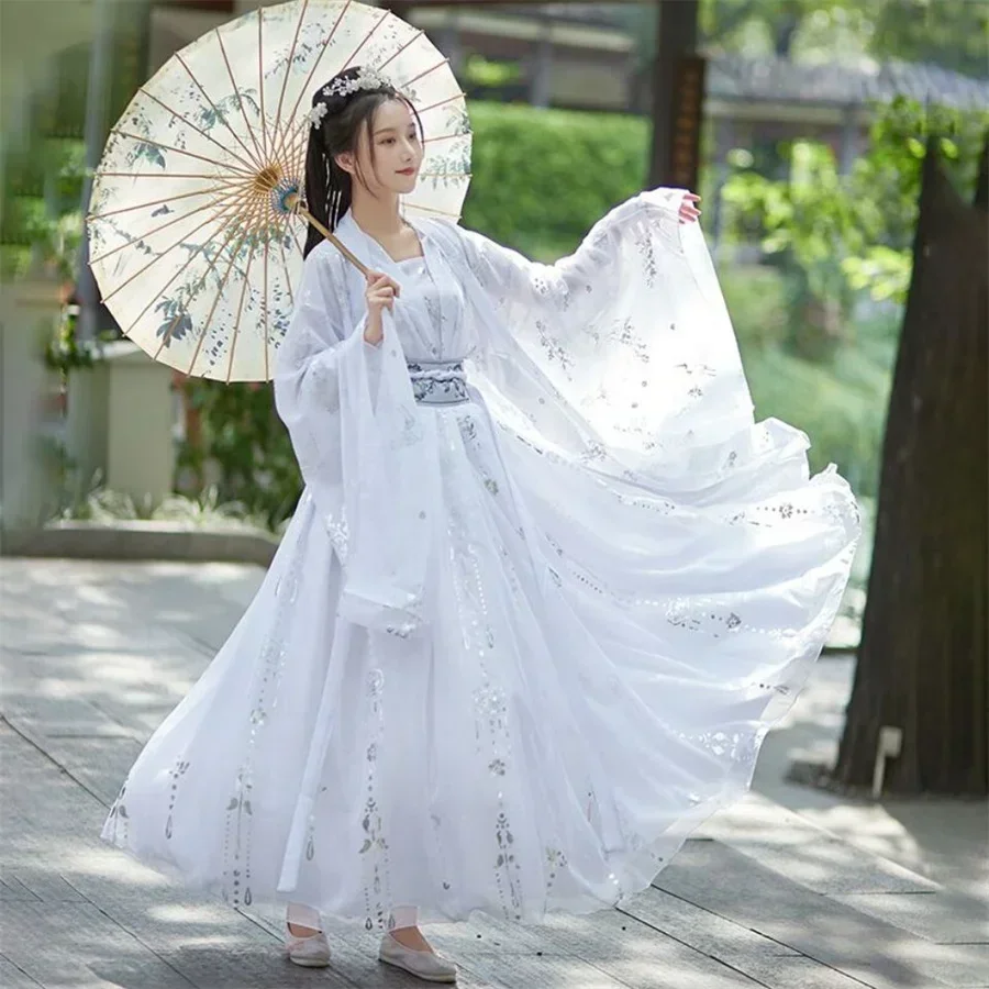 

Костюм Hanfu Tradidnel Chinois pour Femme, robe de la dynastie des Prairies Han, robe de princesse financi), vêtements
