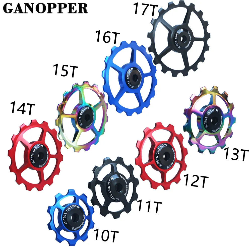 10T-17T MTB Bicycle Rear Derailleur Jockey Wheel Ceramic Bearing Pulley AL7075 CNC Road Bike Guide Roller Idler For Shimano Sram