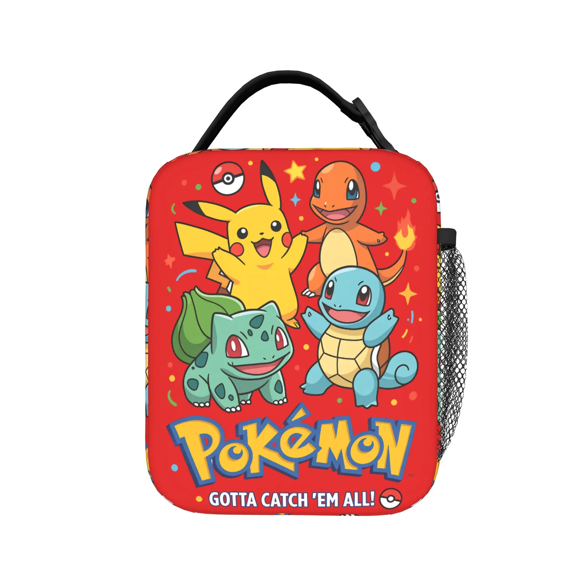 

Pikachu Charmander Bulbasaur Squirtle Insulated Lunch Bag Pokemon Lunch Container Bag Lunch Box Tote Beach Food Storage Bags