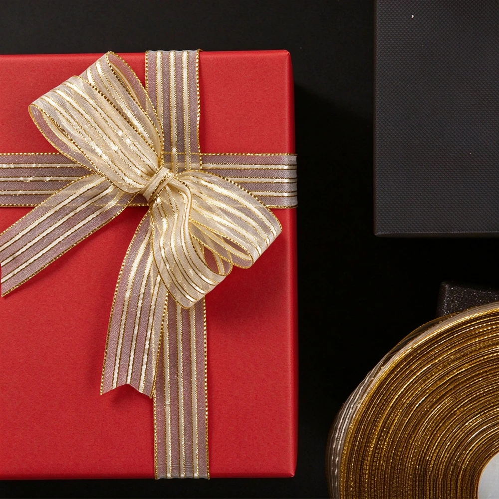 18mm Phnom Penh Ribbon 100m Floral Packaging Baking Gift Box Cake Packaging Butterfly Wedding Decoration Handmade DIY Creativity