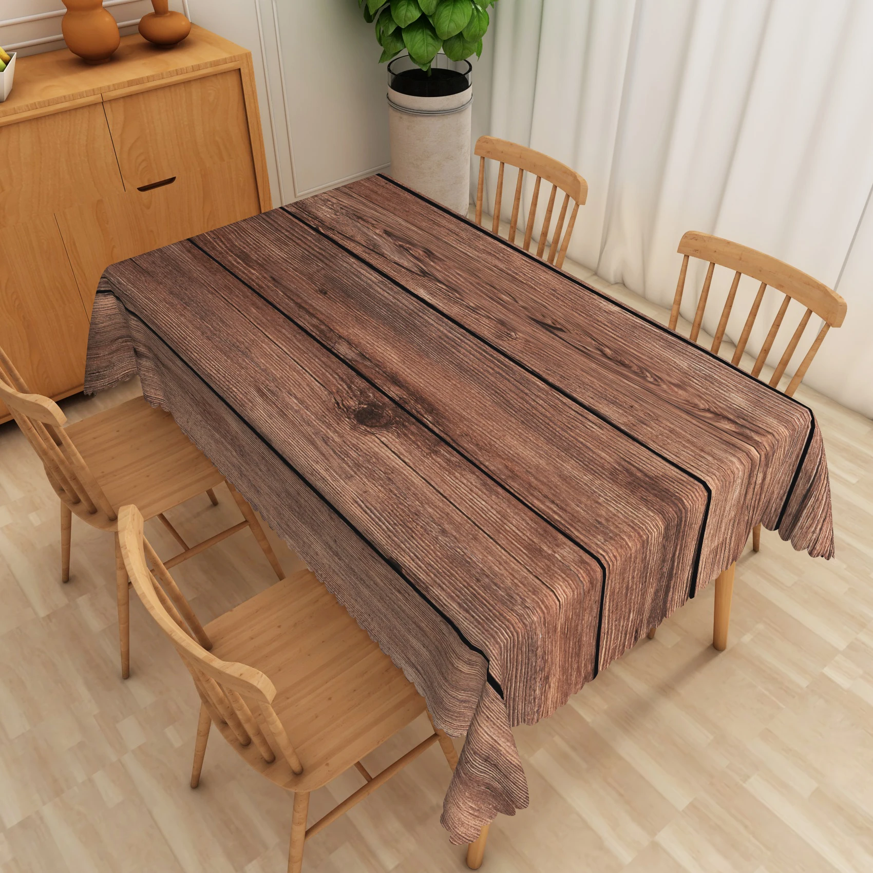 Vintage Wood Grain Rectangle Tablecloth  Rustic Farmhouse Texture Wooden Style Home Party Decor Table Cloths Kitchen Table Decor