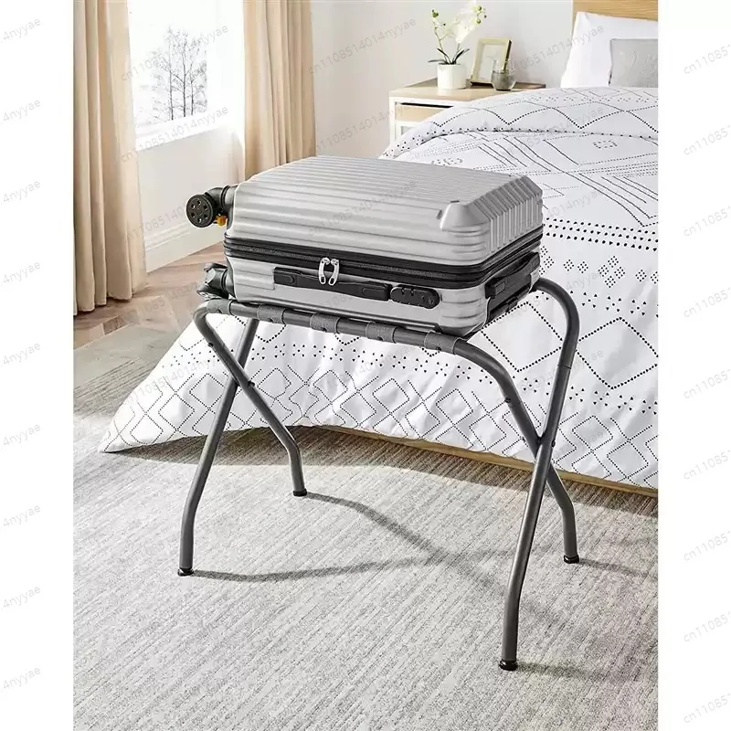 Luggage Rack (Black), Foldable Suitcase Stand, Metal Luggage Holder for Guest Room, Foldable steel frame Suitcase Stand Perfect