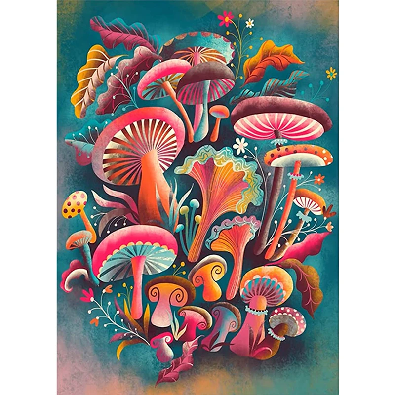 

5D Diamond Painting Colorful Mushrooms Picture Cross Stitch Kits Diamond Embroidery Mosaic DIY Art Wall Home Decoration Gift