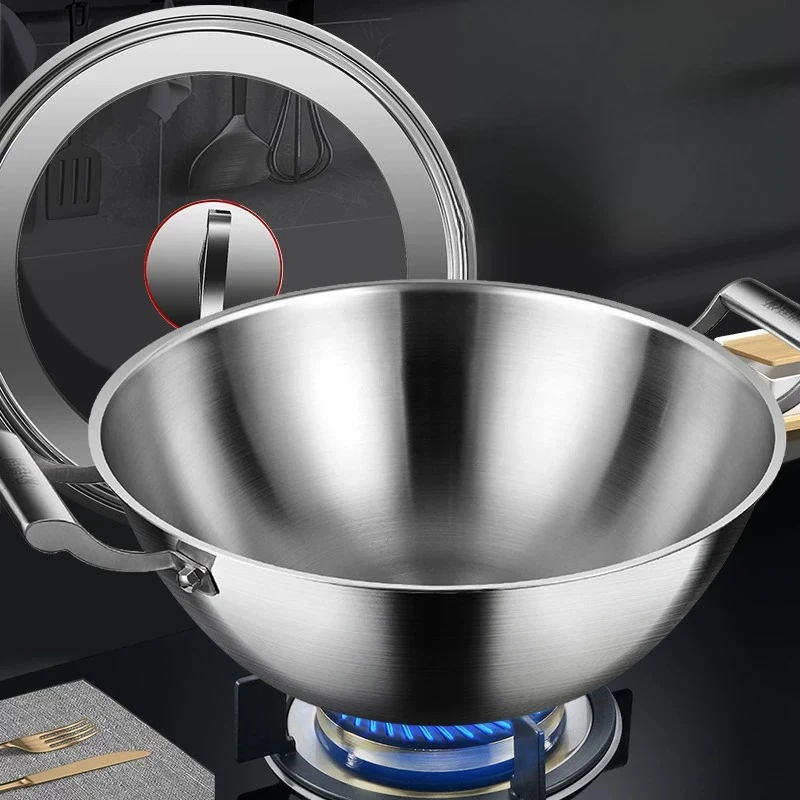 LMM household uncoated non-stick pan binaural deepening wok steamer saucepan integrated