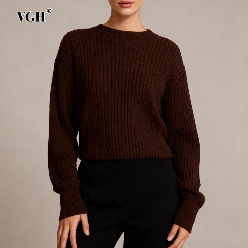 

VGH Winered модный дизайнерский свитер для женщин с круглым вырезом и длинным рукавом в стиле пэчворк сзади на шнуровке для похудения трикотаж женский зимний новый