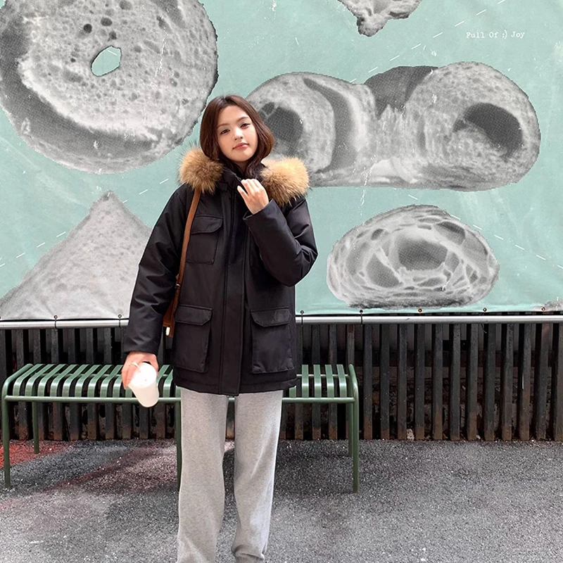 여성 오버코트 캐주얼 솔리드 컬러 여성 다운 재킷 2025 겨울 신상 고품질 화이트 덕다운 여성 다운 재킷 H407