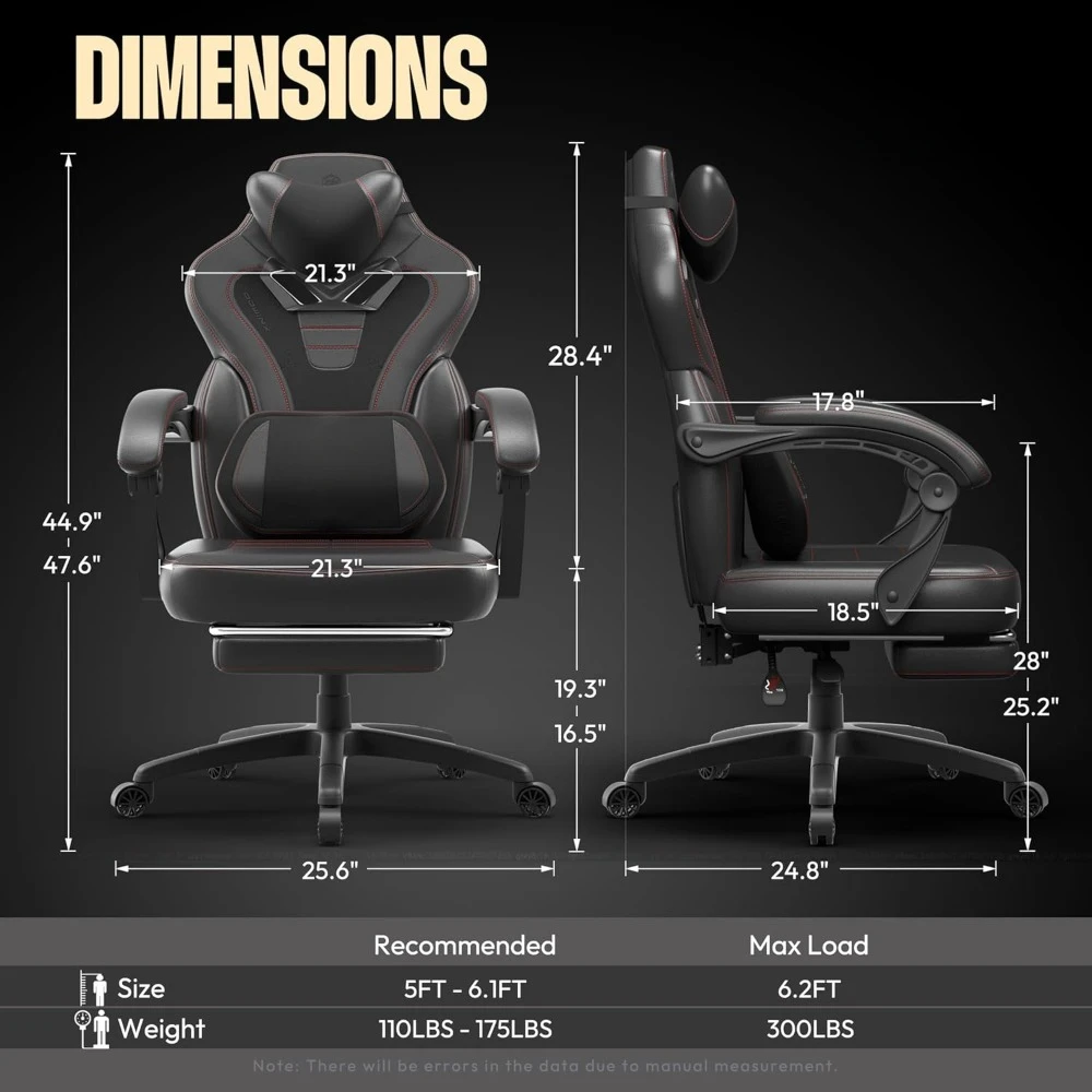 Gaming Chair with Footrest, Gaming Chairs for Heavy People, Gamer Chairsfor Adult with Massage, Chair