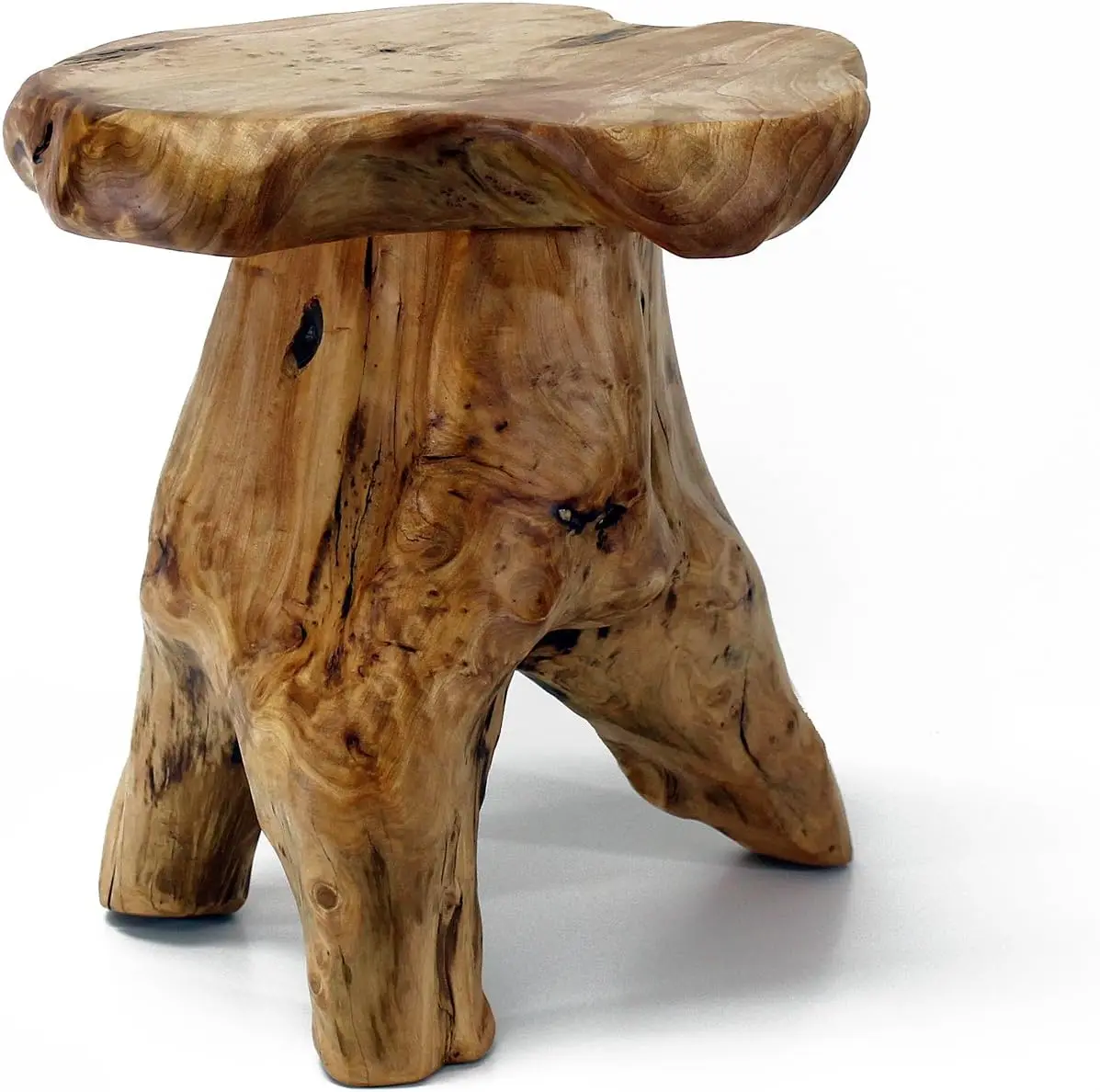 

Natural Cedar Stump Stool 14" End Table Live Edge Side Stand Nightstand Mushroom Stool for Living Room Bedroom Patio
