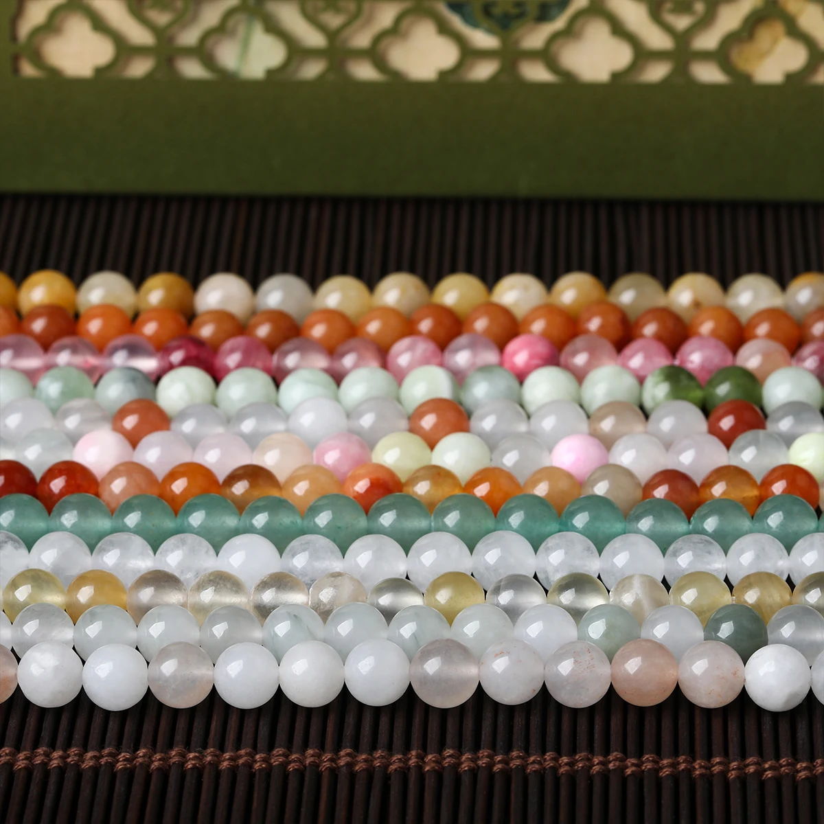 Natursteinperlen, Südlicher Jade-Aventurin, runde lose Edelsteinperlen für Schmuckherstellung, DIY-Zubehör, Armbandzubehör, 15" – Detail 2