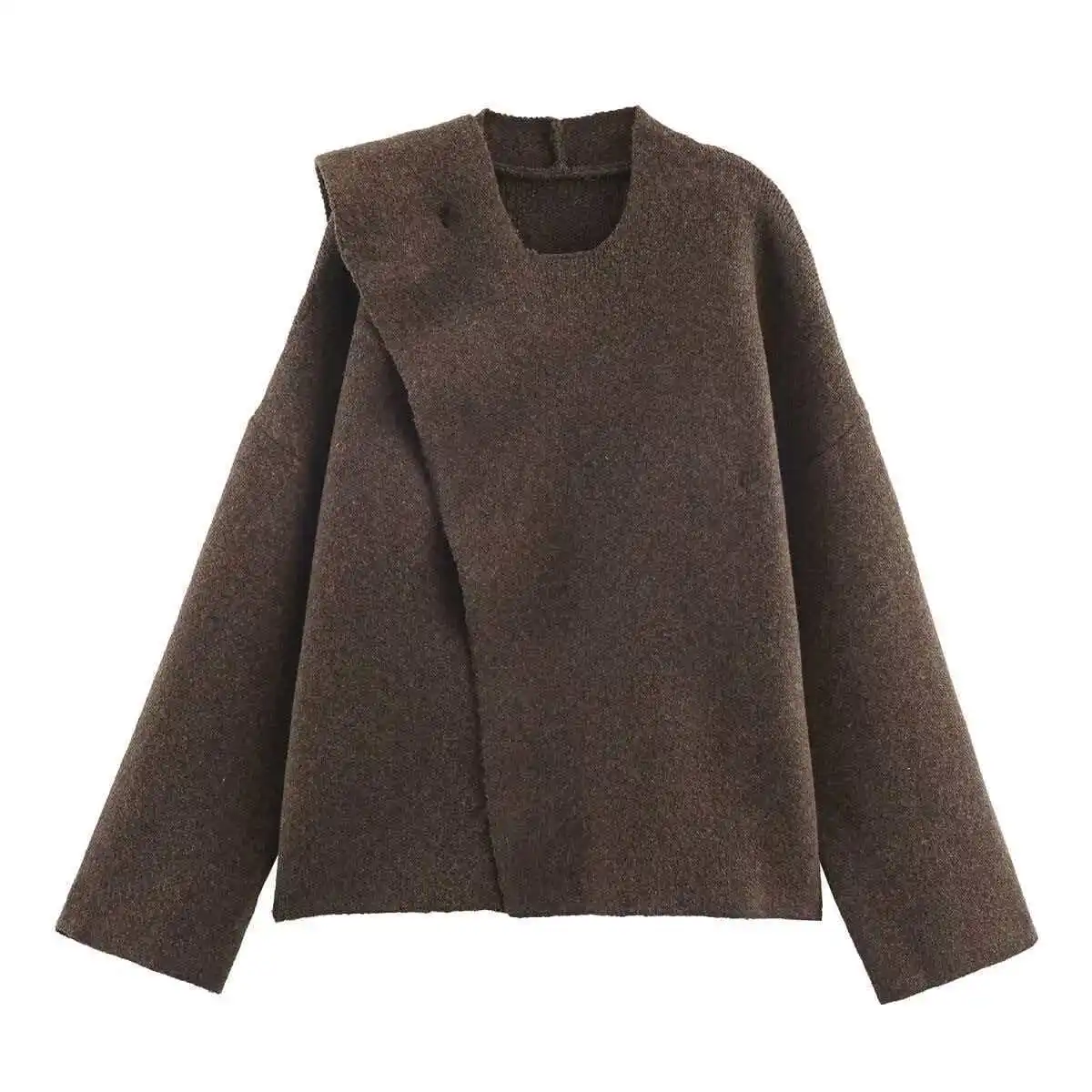 

Winter Women's Scarf Coat Long Sleeve Knitted Elegant Scarf Shawl Jackets Women Streetwear Causal Loose Fit Knitted Coats