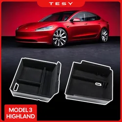 Per Tesla Model 3 Highland 2024 Console bracciolo Storage Organizer scatola di immagazzinaggio interna Organizer accessori di ricambio per interni