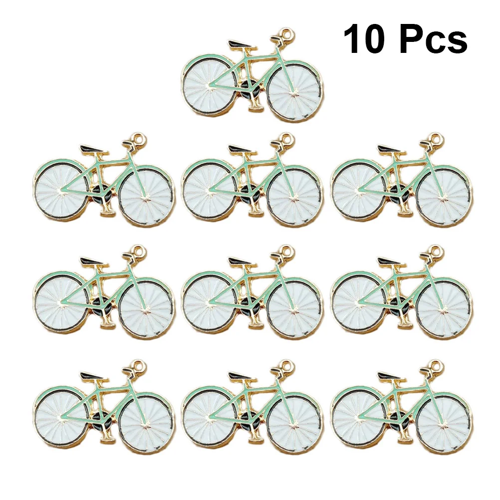 10pcs DIY Ornament Pendants Cartoon Bike Pendants Handmade Craft Pendants Keyring Hanging Decorations