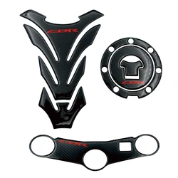 Motorcycle Carbon Fiber Fuel Tank Stickers Gas Cap Cover Triple Clamp Yoke Protector Decals For Honda CBR600 CBR 600RR 2003 2004