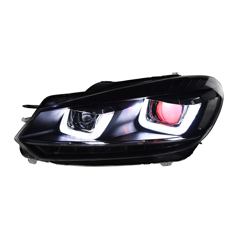 

ATV&UTVFor VW Golf 6 MK6 2009-2012 Auto Headlight Projector Lens Double U LED Front Lamps Assembly Upgrade 6000k Hot Car Accesso
