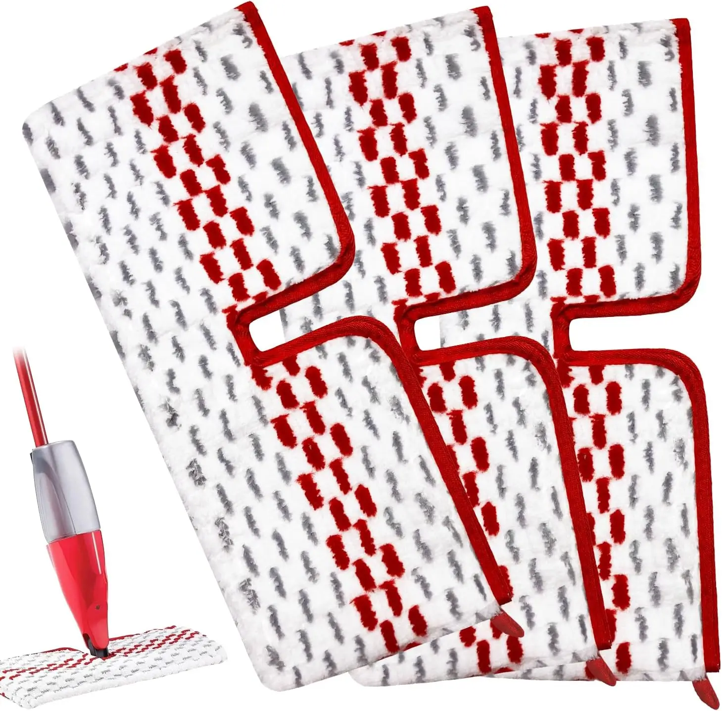 

3-Pack Reusable Microfiber Spray Mop Pads, Dual-Action Washable Refills for Dry and Wet Floor Cleaning