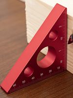 Right Angle Ruler,Aluminum Triangle Ruler w/ Both Imperial and Metric Scales Machinist Carpenter's Square Height Measuring Tool