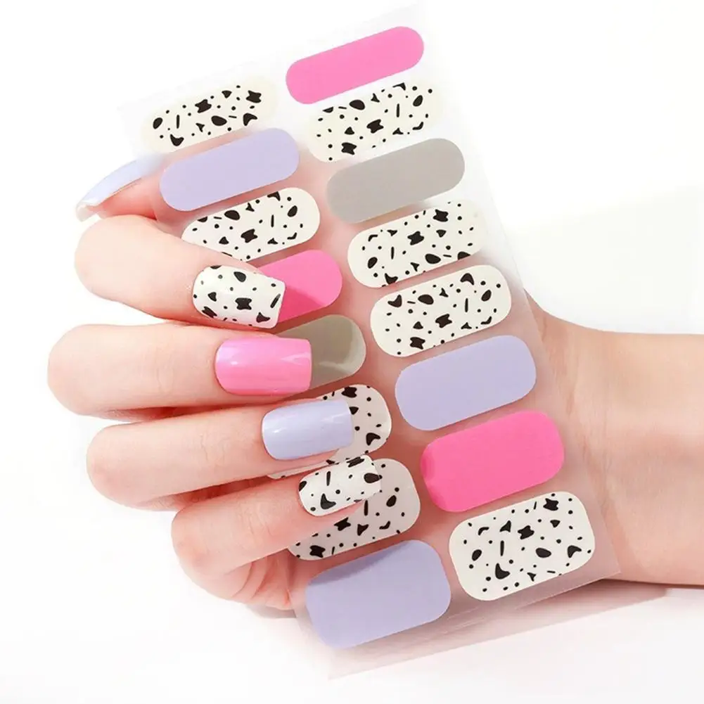 16 dicas de cobertura completa adesivos de unhas verão colorido bolinhas esmalte decoração sorvete auto adesivo arte do prego adesivo