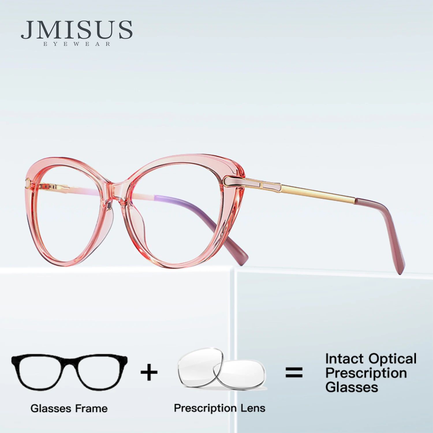 

JMISUS Fashion Square Prescription Glasses Women Photochromic Progressive Myopia Optical Eyewear