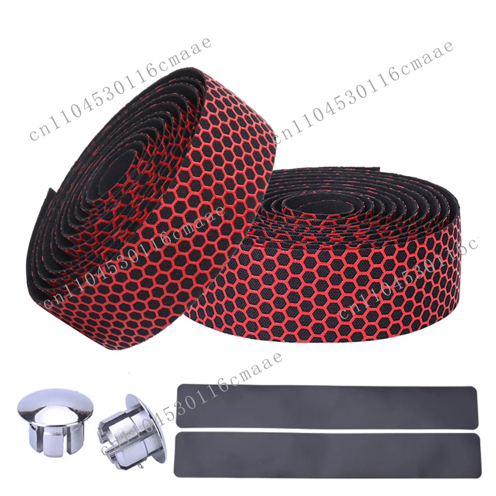 New 2-piece Bicycle Handlebar Tape Portable Mountain Bike  Wrapping Riding Kit in Red