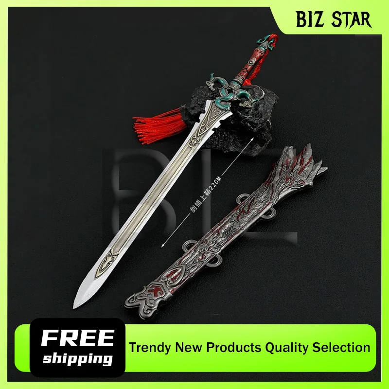 22 cm/8,66 pollici Naraka Bladepoint Artigianato in metallo per giochi Spada giocattolo con fodero Figurine Modelli e ornamenti Collezione regalo