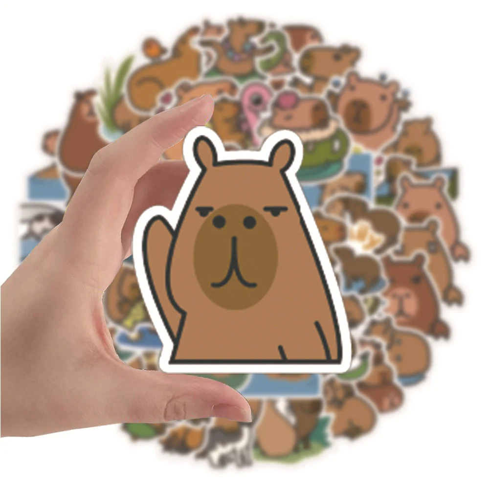 

10/30/50pcs Funny Capybara Anime Stickers Animal Aesthetics Sticker Notebook Laptop Skateboard Car Stationery Decorative Decals