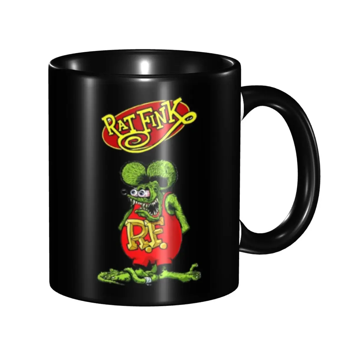 DIY Rat Fink Ceramic Mug Customized Cartoon Animation Coffee Cups Creative Gift