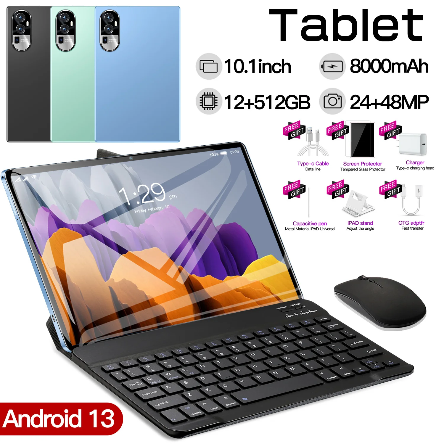 

2024 Global Version Pad 15 Pro Android 13.0 Tablet PC 16GB 1024GB 5G HD 4K Screen WIFI Tab PC