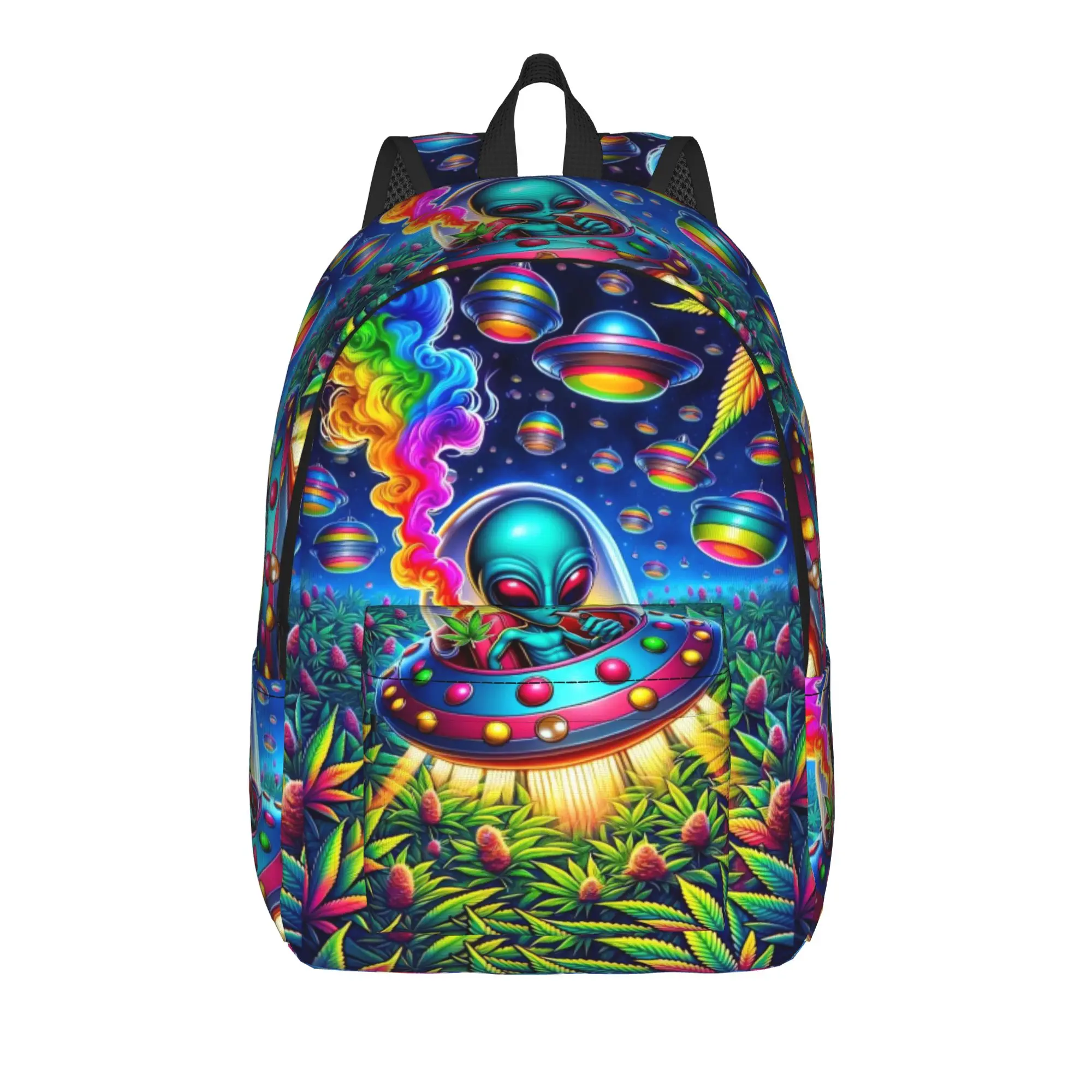 Novel Fun Alien Space Fantasy Design Backpack  Outdoor Backpacks Student Unisex Kawaii High School Bags High Quality Rucksack