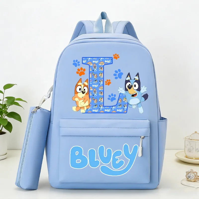 Mochilas Blueyi Bingo con estuche para lápices, mochila escolar de Anime para estudiantes, bolsa de papelería para niños y niñas, mochila de viaje para deportes al aire libre, regalo