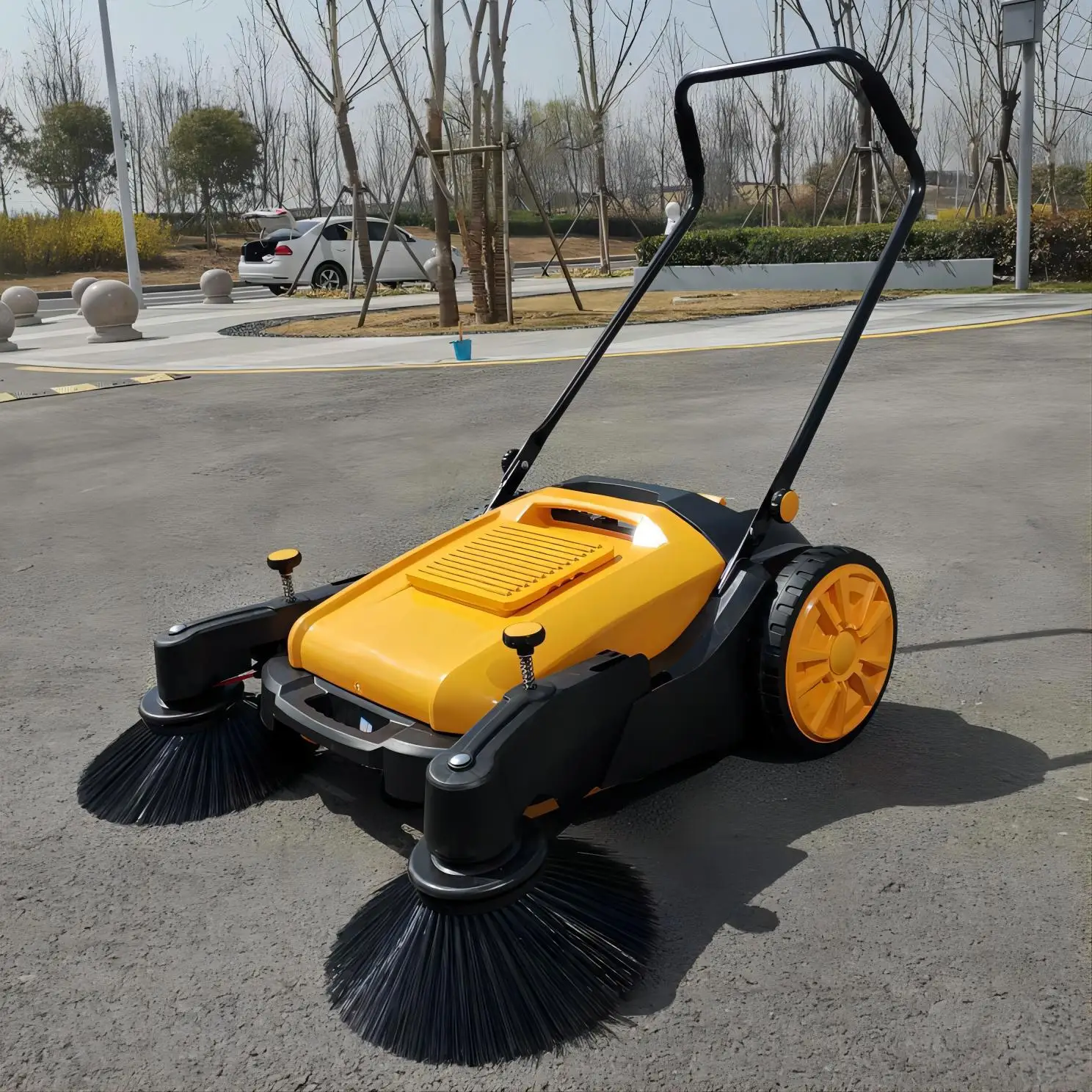 آلة تنظيف المستودعات تعمل بالبطارية خلف مكنسة الأرضية الأوتوماتيكية الكهربائية