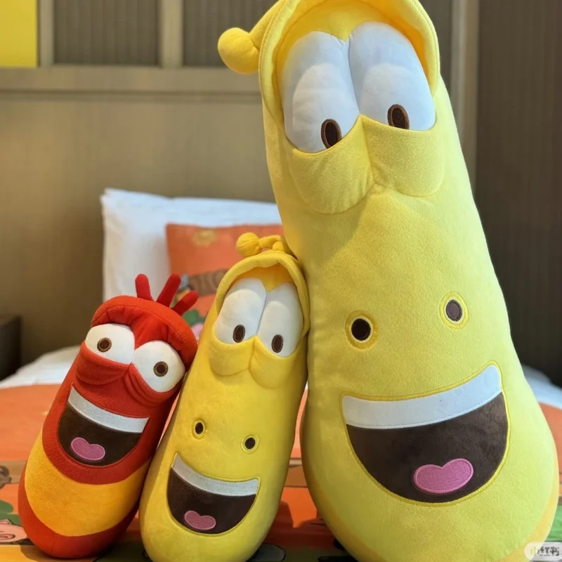 漫画面白いハッピーワームかわいい縞模様の動物赤黄色ぬいぐるみぬいぐるみクリスマスのお祝い誕生日プレゼント装飾ギフト