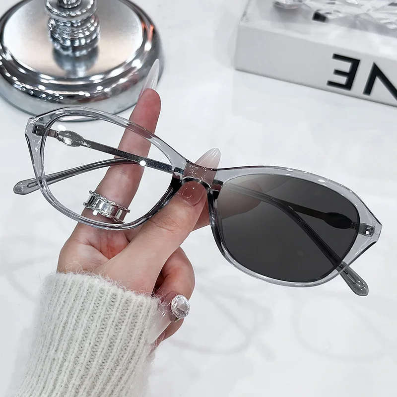 Vintage Ovale Sonnenbrille für Damen und Herren, Elliptische Sonnenbrillen, Runde Brillen für Frauen, Oculos De Sol für Männer und Frauen, Cat-Eye-Brillen