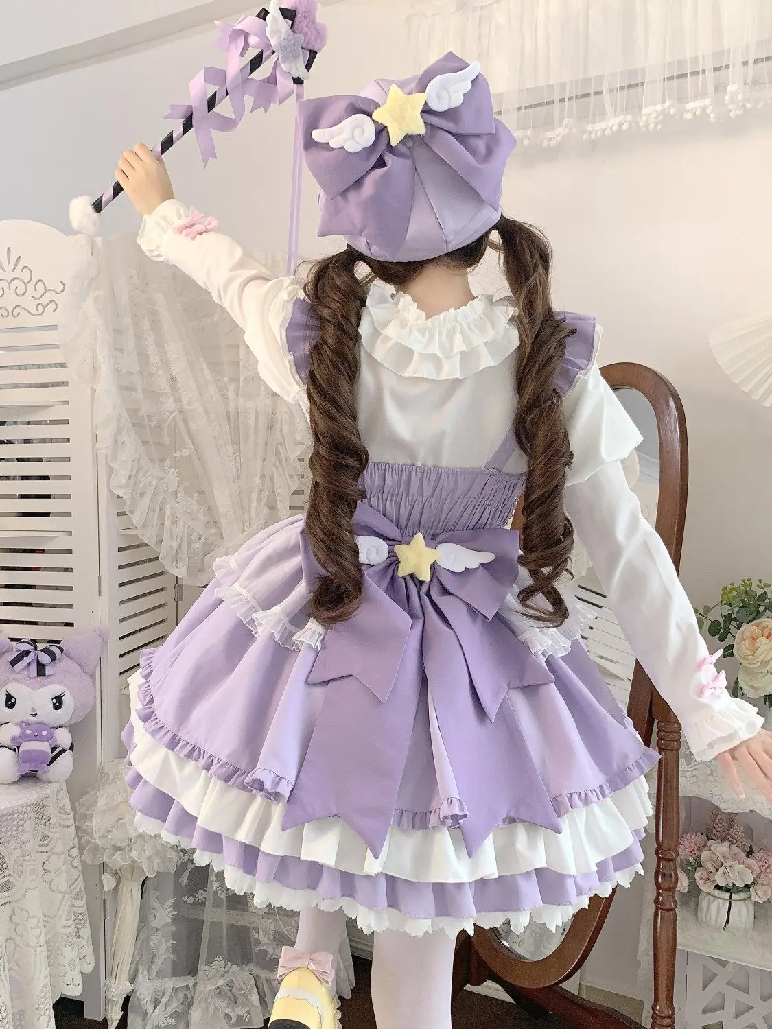 Japanese Lolita Style Sweet Girly Women Dress Summer Sweet Kawaii Cute Vintage Ruffle Bow Jsk Strap Camisole Princess Dresses