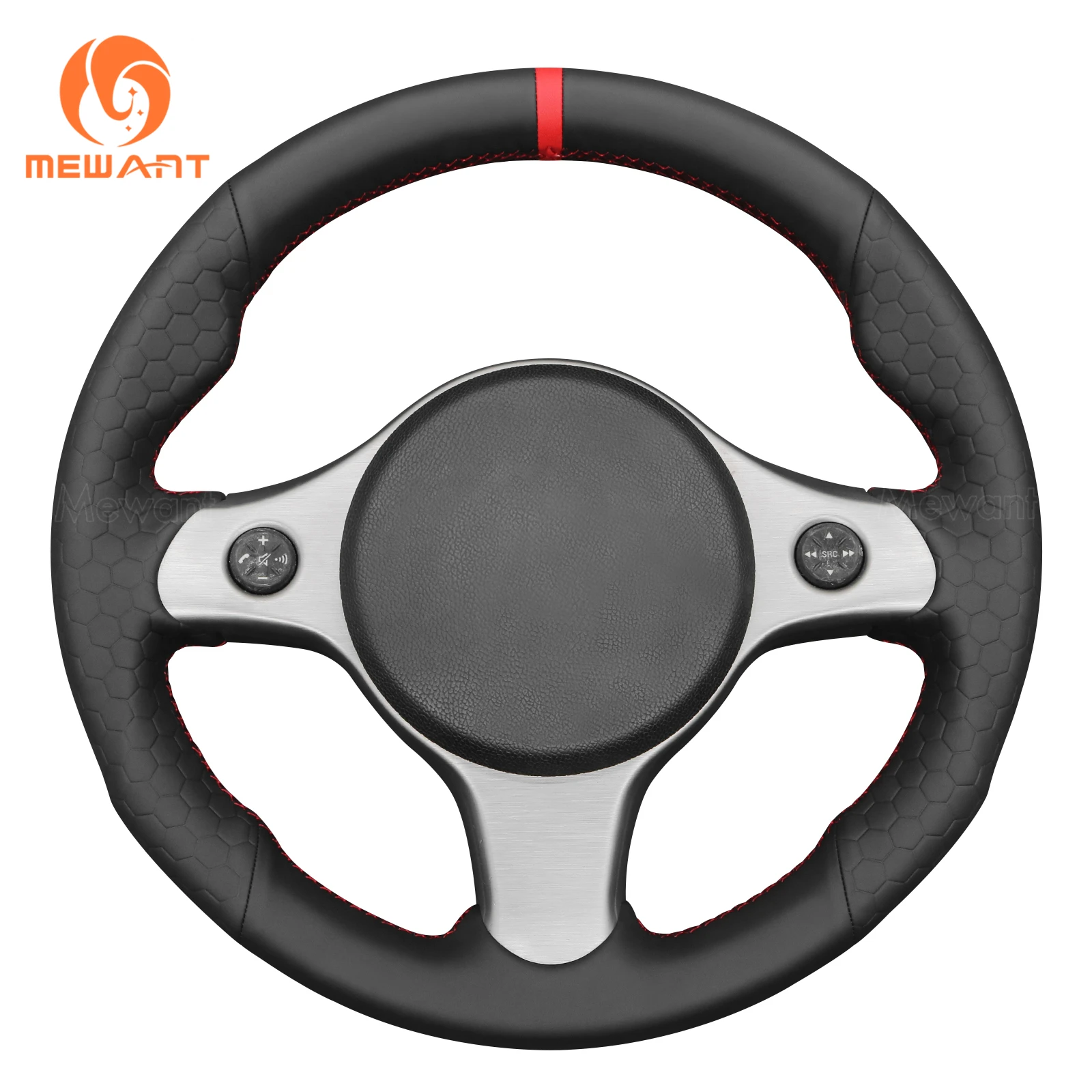 Mewant Hive Style Black Leather Car Steering Wheel Cover for Alfa Romeo 159 TI Brera 2006-2011