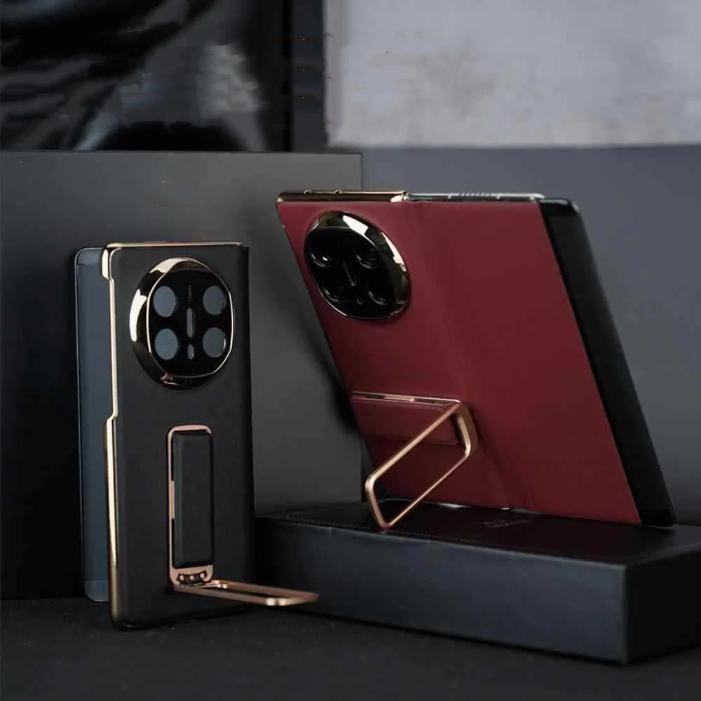 

Genuine Cowhide Leather Wristband Bracket Case For Huawei Mate XT X6 X5 Hinge Protective Cover