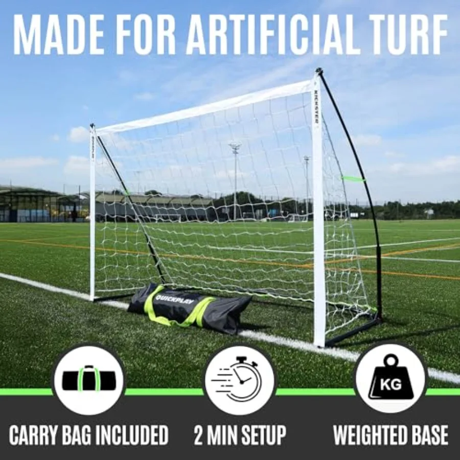 هدف كرة القدم المحمول QUICKPLAY Kickster Elite مع قاعدة مرجحة مدمجة للتدريب متعدد الاستخدامات على الأرض العشبية الصلبة أو العشب #2