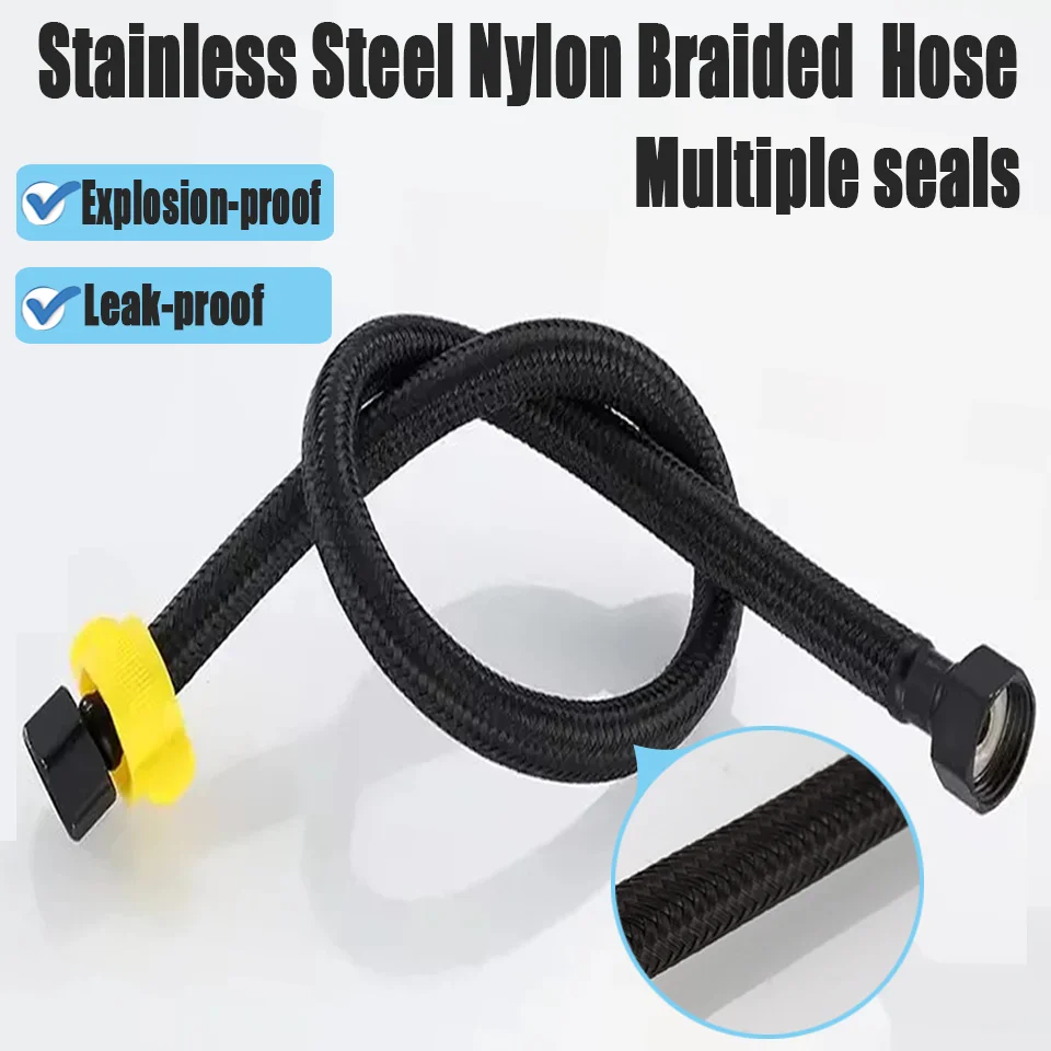 

Новый взрывозащищенный нейлоновый шланг высокого давления из нержавеющей стали 40/60/80 см G1/2 дюйма, герметичный смеситель для ванной комнаты, гибкая трубка