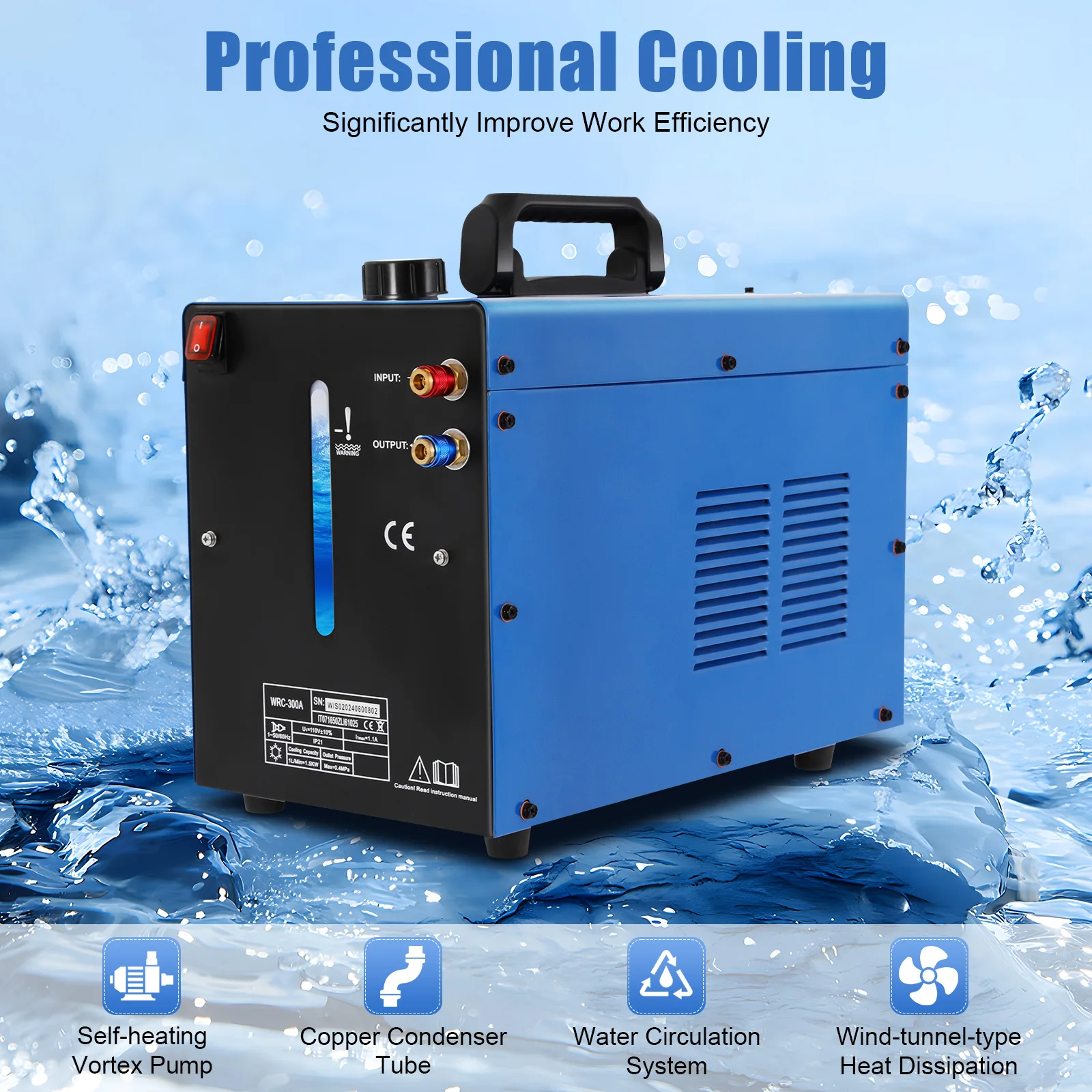 

Cooler Welder Water Cooler 10L Tank Mi-ller Cooler 110V Water Cooled TIG Welder Torch Water Cooling Machine System WRC-300A